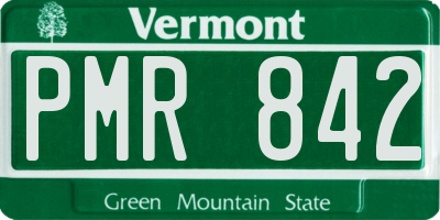 VT license plate PMR842