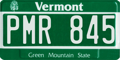 VT license plate PMR845