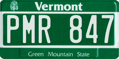 VT license plate PMR847