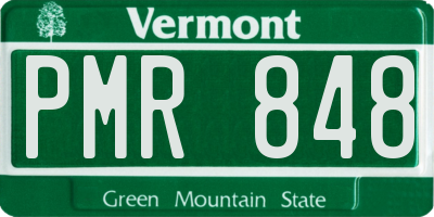 VT license plate PMR848