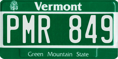 VT license plate PMR849