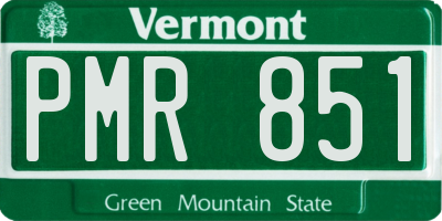 VT license plate PMR851