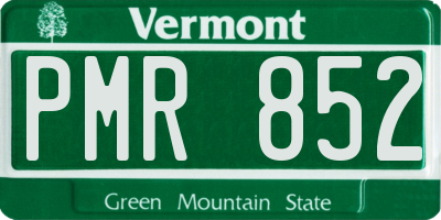 VT license plate PMR852