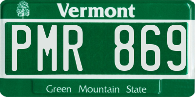 VT license plate PMR869