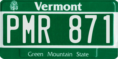 VT license plate PMR871