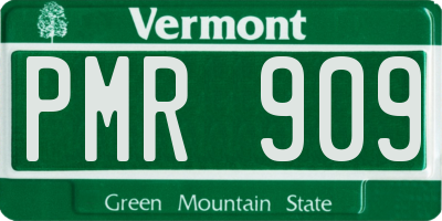 VT license plate PMR909
