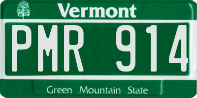 VT license plate PMR914