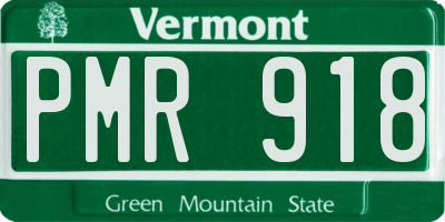 VT license plate PMR918