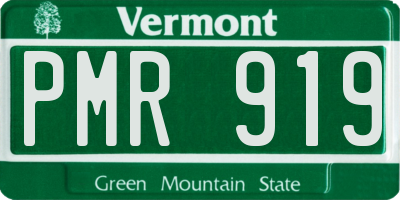 VT license plate PMR919
