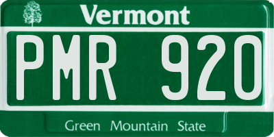 VT license plate PMR920