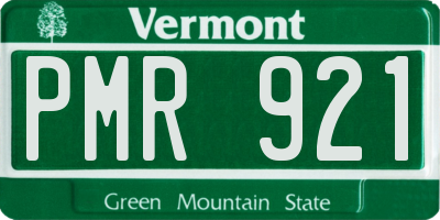 VT license plate PMR921