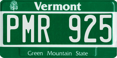VT license plate PMR925