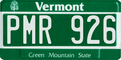 VT license plate PMR926