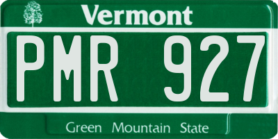 VT license plate PMR927