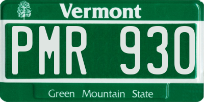 VT license plate PMR930