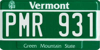 VT license plate PMR931