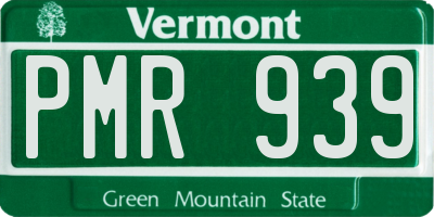 VT license plate PMR939