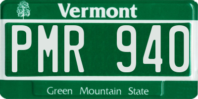 VT license plate PMR940