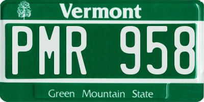 VT license plate PMR958