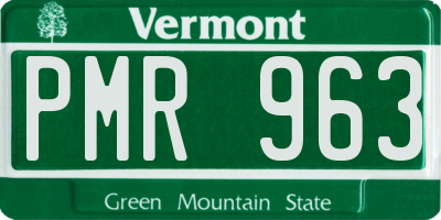 VT license plate PMR963