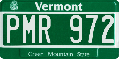 VT license plate PMR972