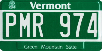 VT license plate PMR974