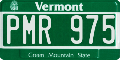 VT license plate PMR975