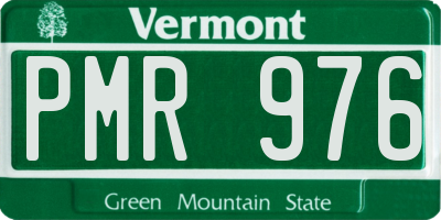 VT license plate PMR976