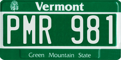 VT license plate PMR981