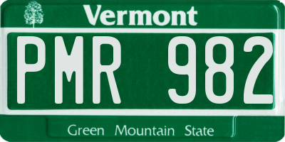 VT license plate PMR982
