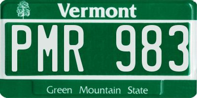 VT license plate PMR983