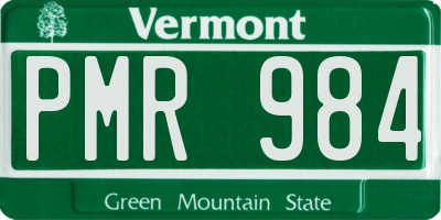 VT license plate PMR984