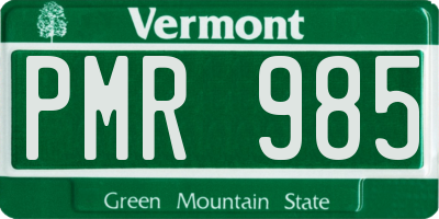 VT license plate PMR985