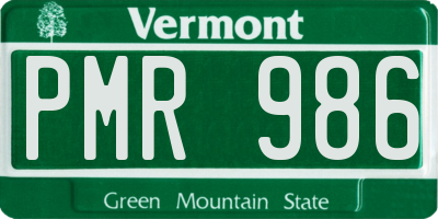 VT license plate PMR986
