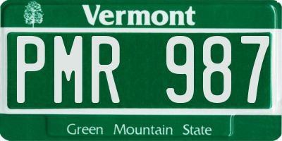 VT license plate PMR987
