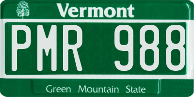 VT license plate PMR988
