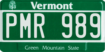 VT license plate PMR989