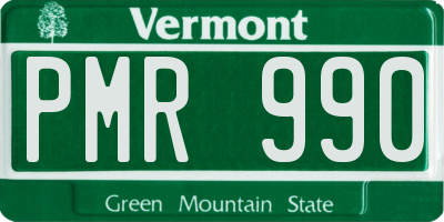 VT license plate PMR990
