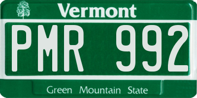 VT license plate PMR992