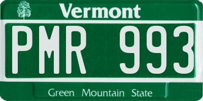 VT license plate PMR993