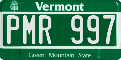 VT license plate PMR997