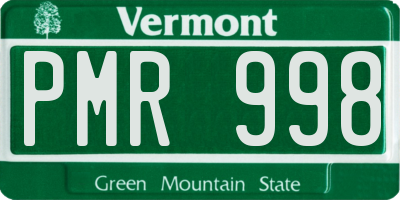 VT license plate PMR998