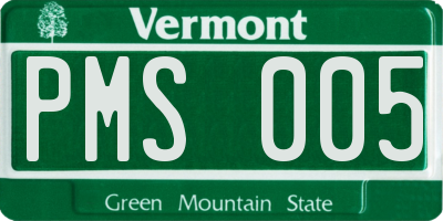 VT license plate PMS005