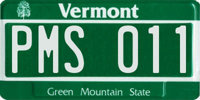 VT license plate PMS011