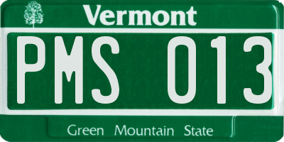 VT license plate PMS013
