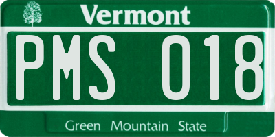 VT license plate PMS018