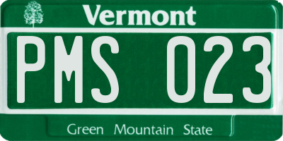 VT license plate PMS023