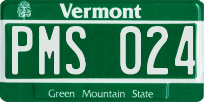 VT license plate PMS024