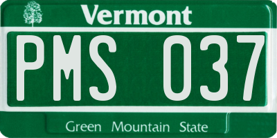 VT license plate PMS037