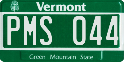 VT license plate PMS044